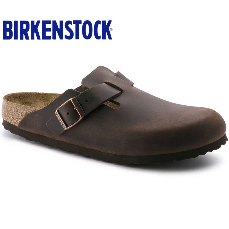 Birkenstock软木平底四季舒适包头拖鞋男女情侣款Boston天然牛皮-封面