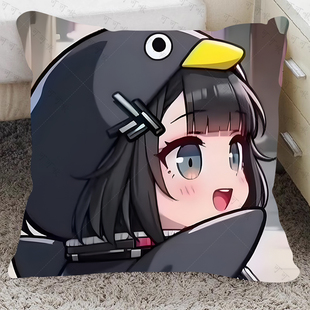 咕咕嘎嘎小企鹅可爱方形抱枕定制方舟终末地小企鹅管理员靠枕靠垫