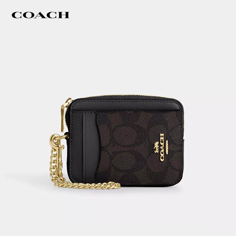 【正品保证】COACH/蔻驰Card case拉链卡包多卡位证件位零钱包女