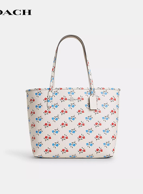 【国内现货】COACH/蔻驰City33新款托特包彩色花朵皮质单肩手提包