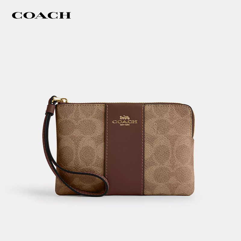 【国内正品】COACH/蔻驰女士短款钱包卡包精致手拿手腕零钱女包