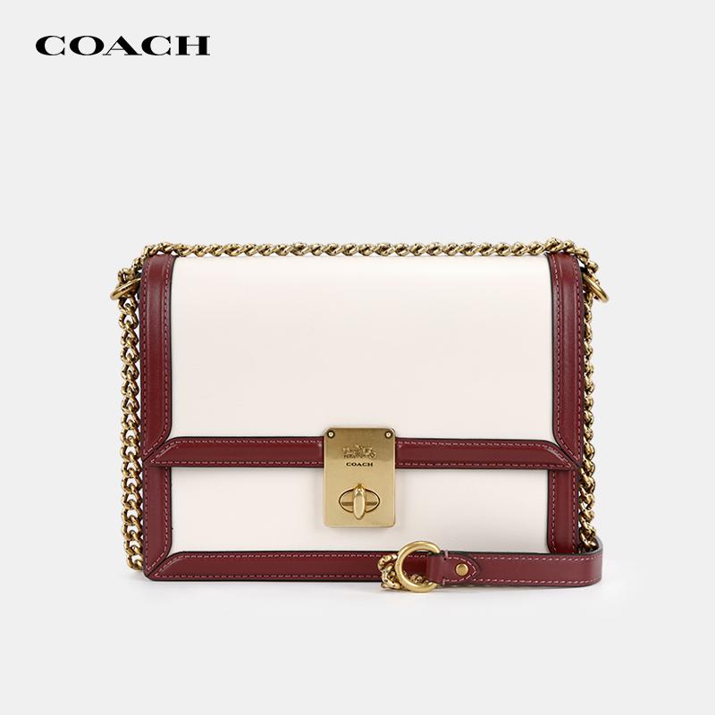 COACH/蔻驰Hutton拼色链条小方包