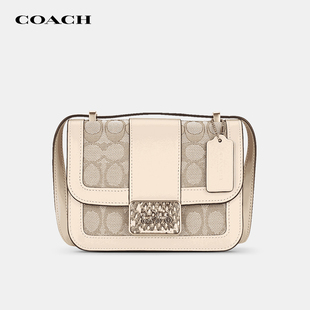 COACH C3760 蔻驰ALIE系列C纹单肩包女斜挎包杨紫同款 官方授权