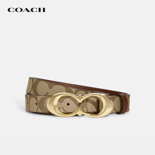 【官方授权】COACH/蔻驰女士腰带经典双C扣时尚百搭皮带浅送女友