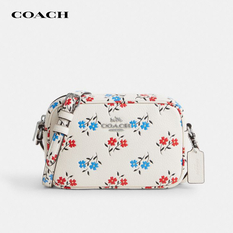 COACH/蔻驰新款白色印花相机女包