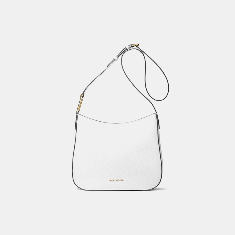 MK斜挎包白色百搭邮差包单肩包女