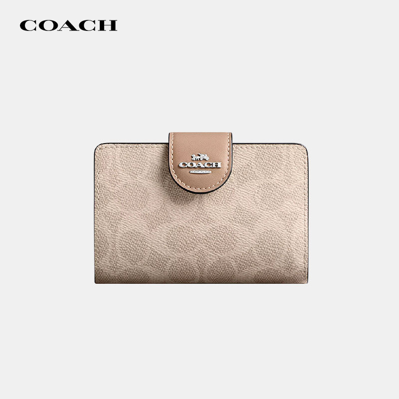【正品保证】COACH/蔻驰女士SignatureCanvas钱包卡包手拿证件包