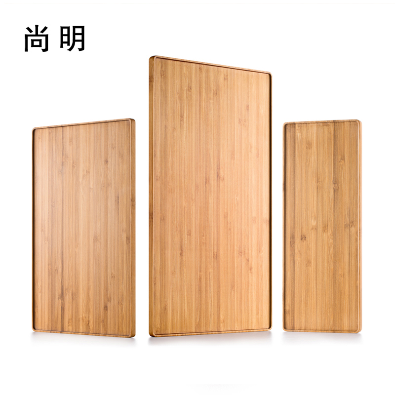 尚明木工功夫茶具防水茶盘 单层水果盘茶托盘置物楠竹制高端茶具