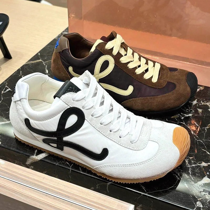 罗家德训鞋真皮女鞋棕色阿甘鞋拼色透气歪头舒适丑萌运动休闲鞋潮