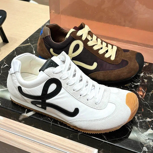 罗家德训鞋真皮女鞋棕色阿甘鞋拼色透气歪头舒适丑萌运动休闲鞋潮