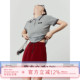 POLO领简约气质百搭短袖 「周里物出品」清雅灰针织衫 女2025夏新款