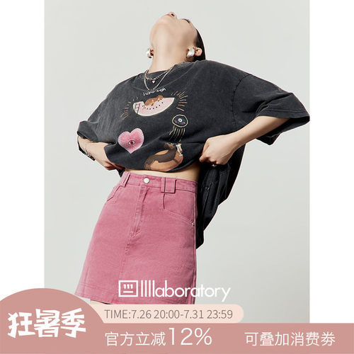 蜡染黑色T恤套装女25夏新款