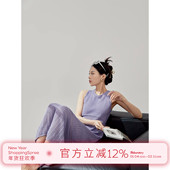 无袖 背心裙针织裙子质感高级感 浅紫色长裙法式 连衣裙夏季 2025新款