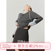 横条纹宽松通勤百搭针织衫 「周里物出品」灰色上衣女2025秋季 新品