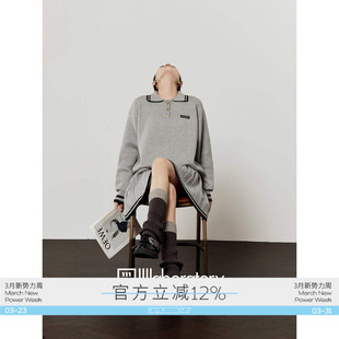 宽松上衣百褶半身裙俩件套 新款 「周里物出品」灰色套装 女2026春季