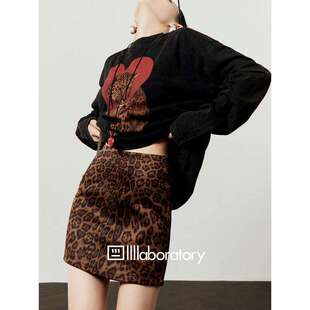 美拉德豹纹半身裙2025新款百搭高腰显瘦气质a字短裙女