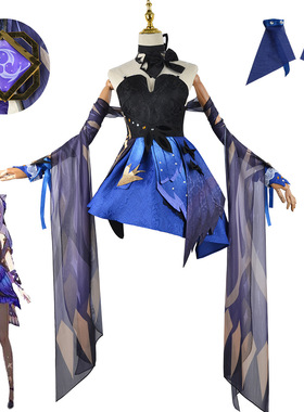 新款 原神服刻晴c服皮肤霓裾翩跹play女装服装动漫女cos服https