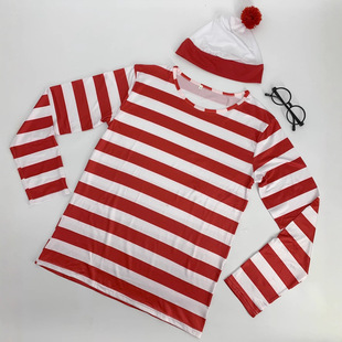 sWally英国动漫人物cosplay服万圣节亲子装 沃里Where 聪明 新款