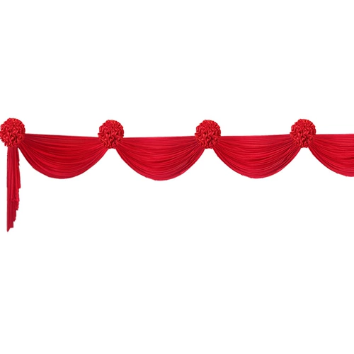 Свадебный красный цветочный шар, сельский двор, красная шелковая ткань, перила для свадебной комнаты, балкона, украшение внешней стены виллы