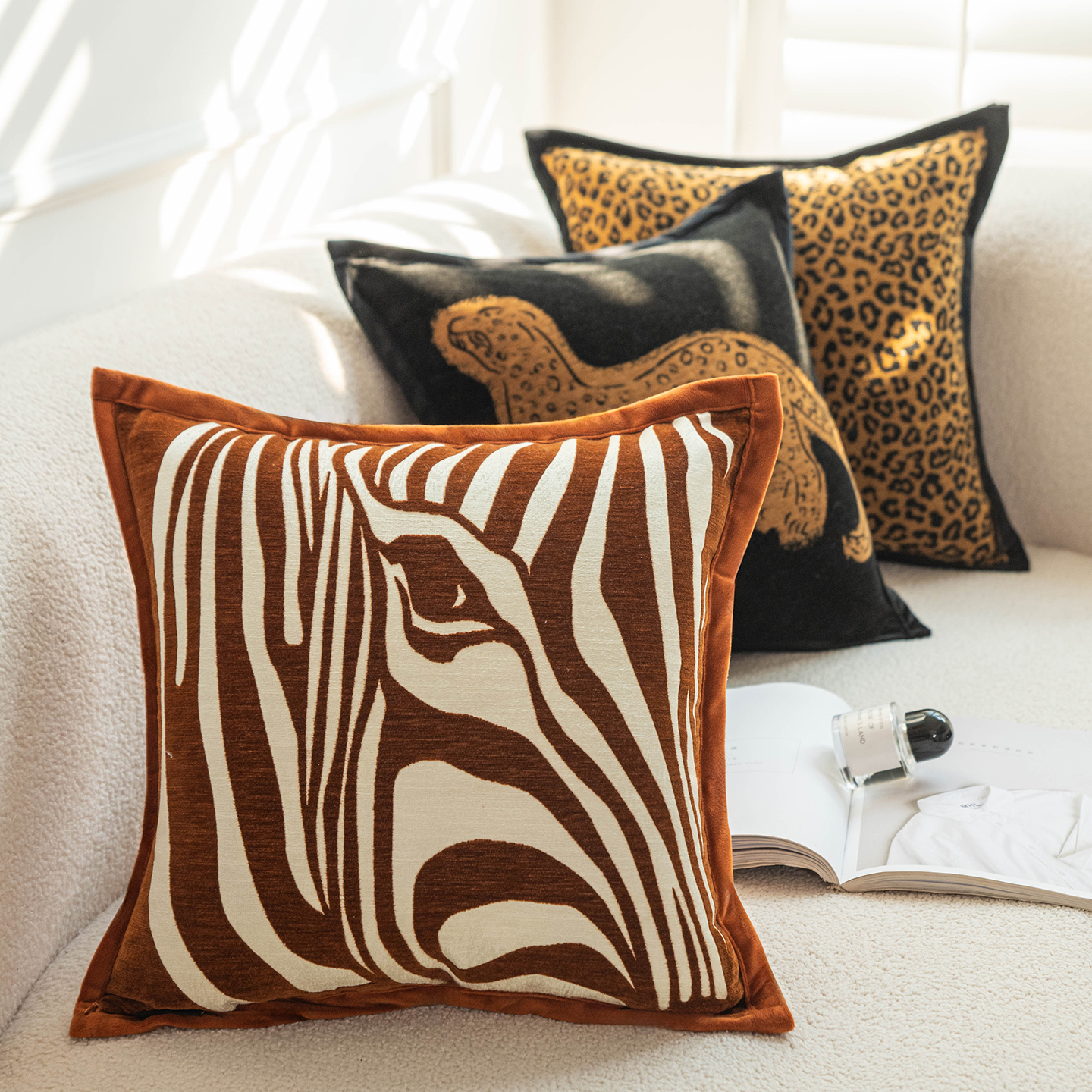 样板间法式黑白软装抱枕靠垫沙发客厅靠垫轻奢高级感靠枕套大靠背