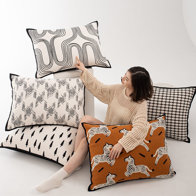 艺术ins风抱枕靠垫沙发客厅飘窗北欧轻奢高级感靠枕套大号靠背垫