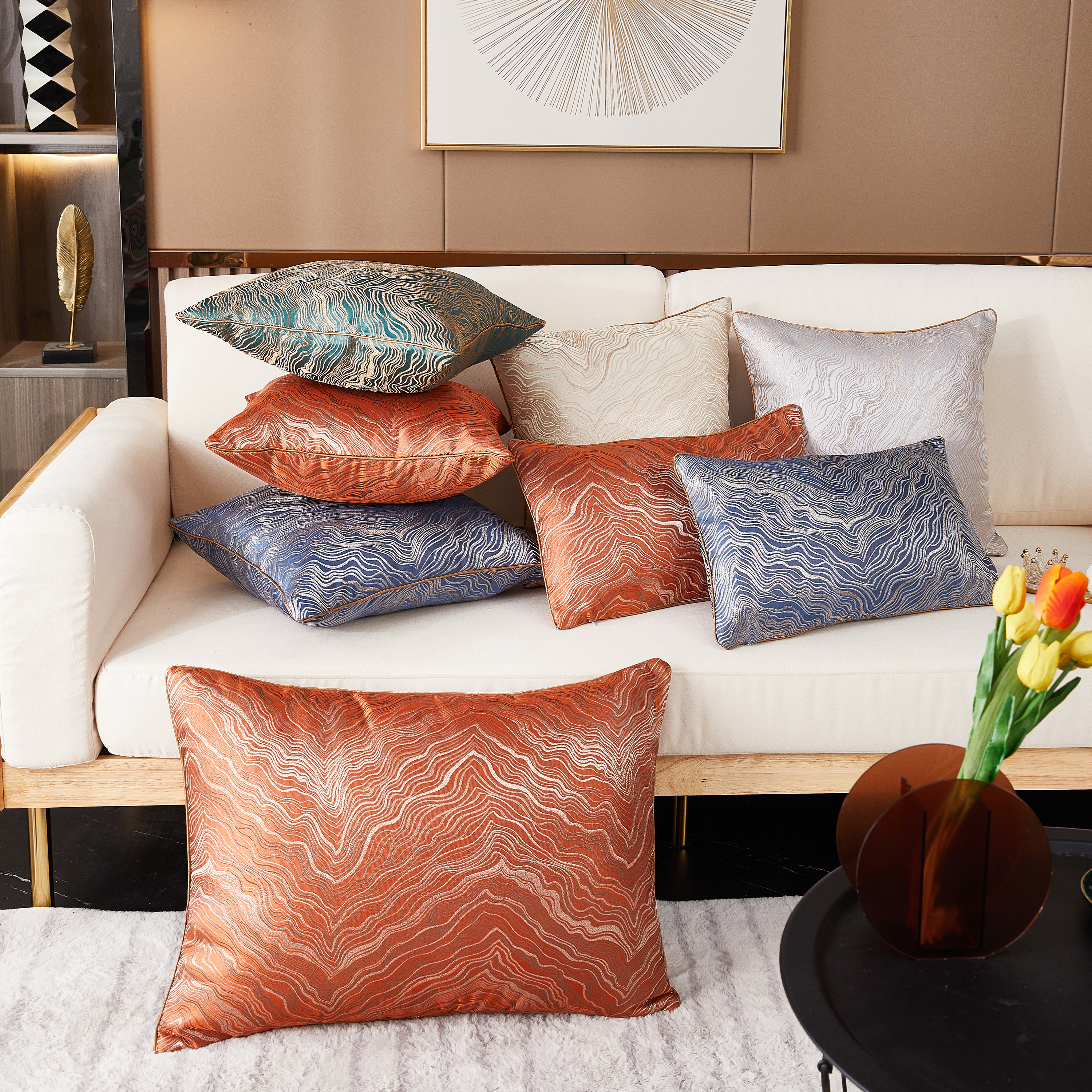 轻奢沙发客厅抱枕靠垫北欧风格