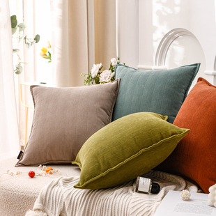 纯色淡奶油风抱枕沙发大尺寸靠垫抱枕套靠背垫床头靠枕套客厅靠背