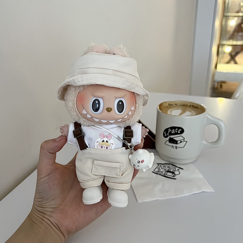 仅衣服】 一二代Labubu衣服挂件拉布布娃衣背带裤渔夫帽高品质