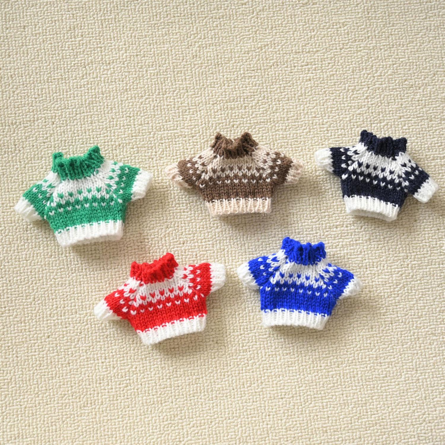 翔14cm掌门狗拉布布毛衣棉花娃娃盲盒小熊衣服缺牙迷你服饰配饰