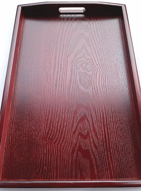 红色长方形木质托盘婚庆茶盘家用放茶杯结婚果盘零食圆形敬茶盘