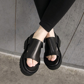 5CM增高厚底真皮罗马凉鞋 夏季 男女 欧洲站走秀款 搭扣潮鞋 新品 男鞋