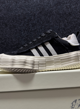 帆布鞋2024秋冬新款男鞋欧美潮鞋松糕厚底磨砂真皮拼接牛仔布板鞋