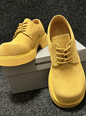 潮流大头鞋2025春季新品男鞋欧洲站潮鞋大黄鞋5cm厚底增高工装鞋