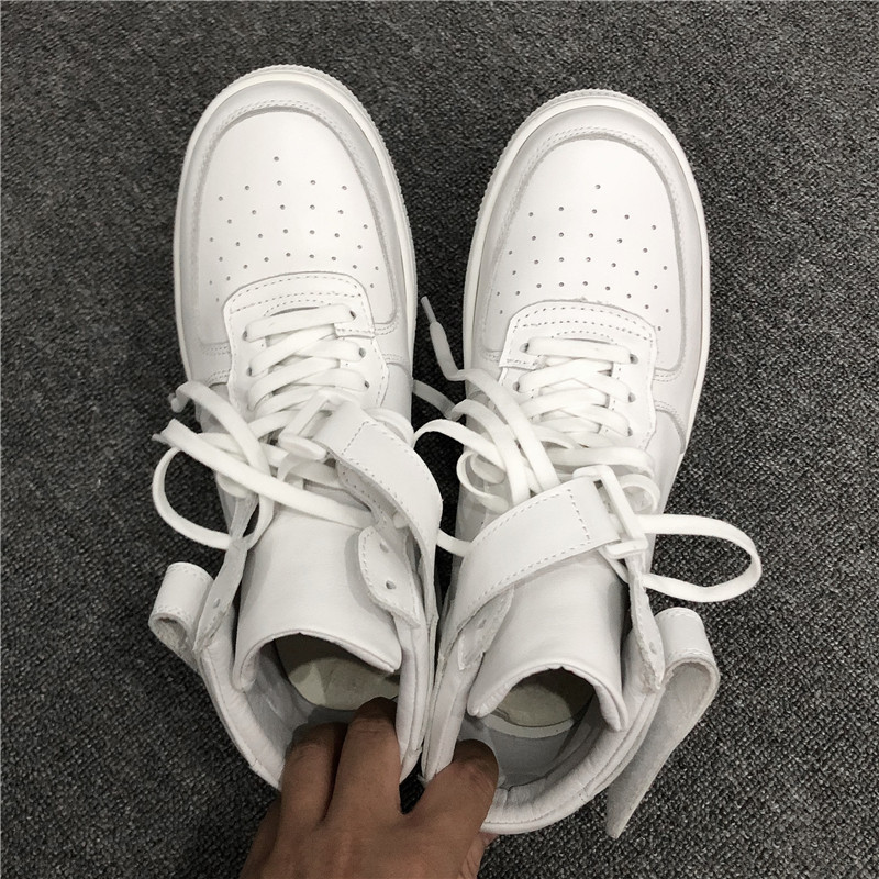 空军一号男鞋 魔术贴小白鞋欧洲站潮鞋5cm增高厚底真皮高帮板鞋男