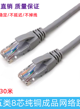 灰色超五类8芯纯铜成品高速网络跳线宽带路由器信号线 电脑网卡线