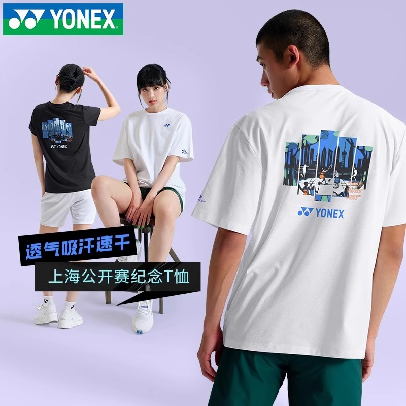YONEX尤尼克斯羽毛球服yy运动短袖男女T恤4121CR上海公开赛纪念服