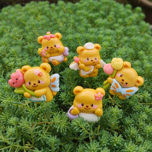 花盆装饰小插件可爱小动物小熊多肉绿植盆栽摆件花插微景观造景