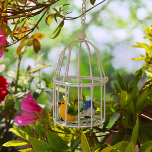 户外庭院阳台花园造景布置绿植装饰挂件摆件微景观迷你鸟笼氛围感
