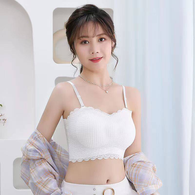 速发夏天内衣无肩带防滑薄款小胸裹胸抹胸文胸罩美袋胸垫防走光