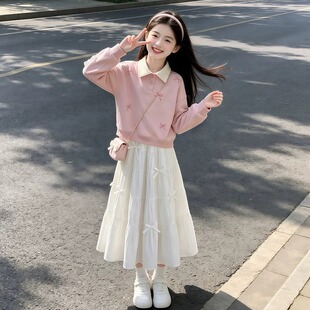 女童套装2026秋季新款大童秋装裙子韩系穿搭女孩卫衣半身裙两件套