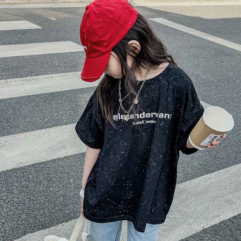 女童韩系新款中大童半袖上衣童装图片