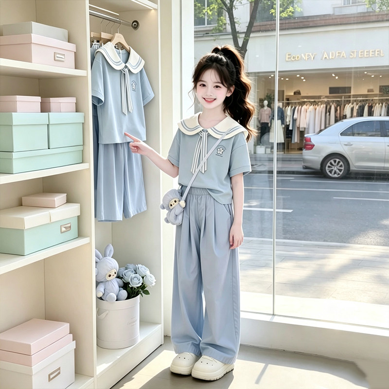 女童夏季套装2026新款韩系两件套图片