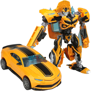 变形玩具5 大黄蜂擎天手动变身汽车机器人金刚模型正版 儿童玩具