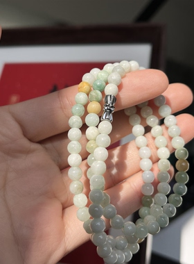 小米项链6mm圆珠简约百搭生日礼物翡翠项链