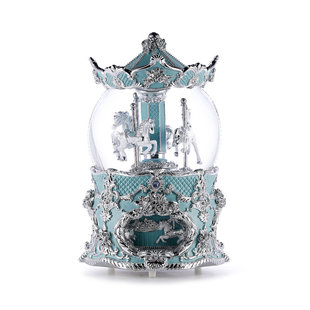 JARLL赞尔水晶球音乐盒旋转木马八音盒收藏级礼物送上级领导上司