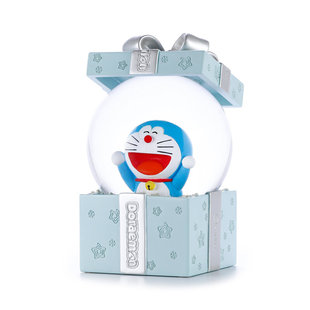 JARLL赞尔哆啦A夢礼物盒生日水晶球音乐盒旋转自喷亮片八音盒礼物