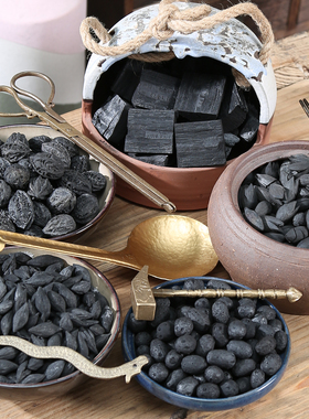 煮茶碳无烟家用核桃炭橄榄乌榄炭枣炭龙眼炭果木炭室内炭炉烧烤碳