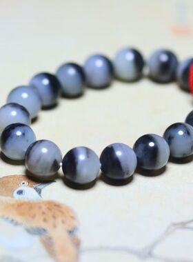 青花籽料手串黑白分明卡12