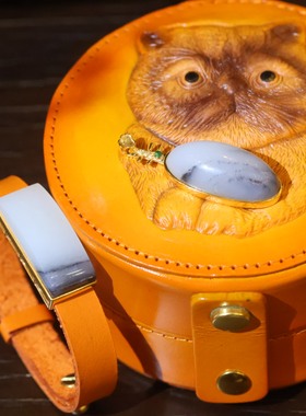 和田玉青花手牌吊坠套装