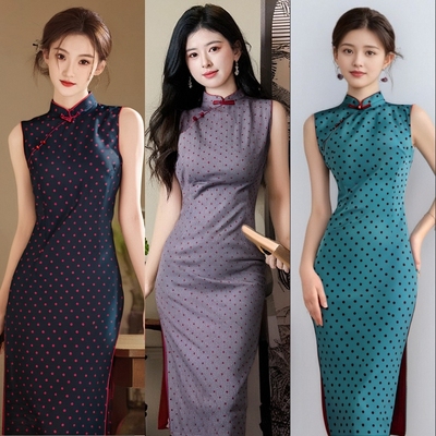 2025初夏新款女装今年流行漂亮爆款穿搭国风旗袍新中式长连衣裙子